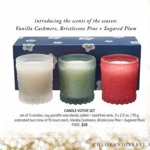 🆕 Candle Votive Trio Gift Set c+i F002